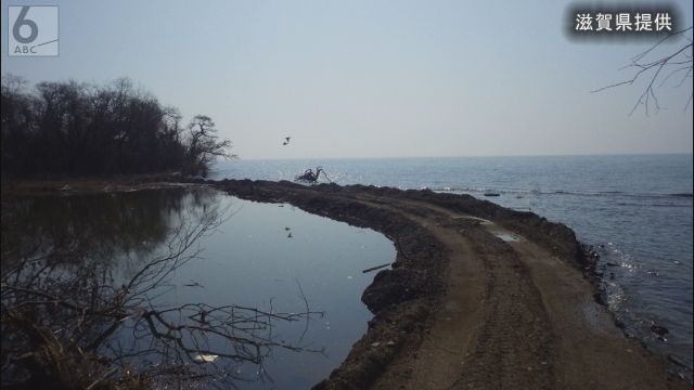 「琵琶湖に道路ができている」　長さ７０メートルの無許可の盛り土見つかる　滋賀県が河川法違反疑いで告発