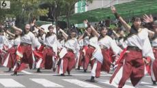 巨大地震に備えつつ…高知で「よさこい祭り」開催　参加者らに避難マップの配布も