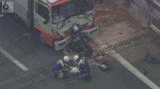 「バイクの運転手がはさまれている」５０代男性死亡　第二京阪道路・久御山南ＩＣ付近でトラックなど５台絡む多重事故