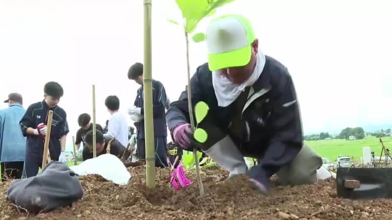 「生薬の里」でホオノキ植樹