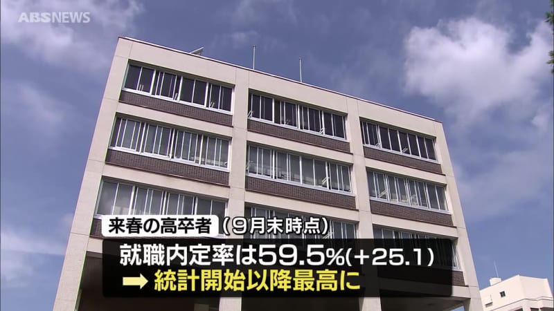 秋田県内の高校生の就職内定率　統計開始以来最高の59.5％　企業の採用意欲が高く