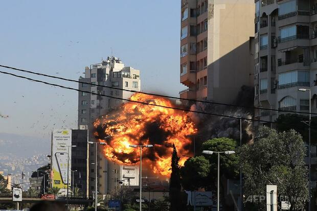 避難警告後にベイルート南郊空爆 イスラエル軍、48時間で目標30か所