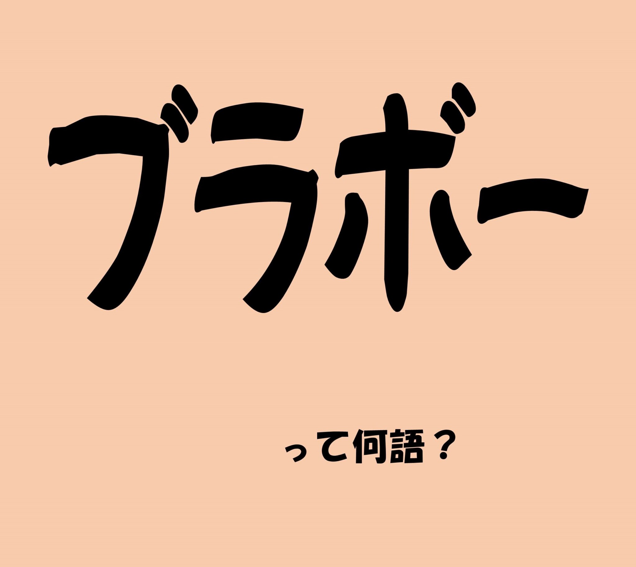 ブラボー の 意味