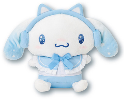 一番クジ、シナモロール マスコット ぬいぐるみヘッドホン シナモロールのネコミミヘッドホン姿がかわいい♪ 光るヘッドホンや