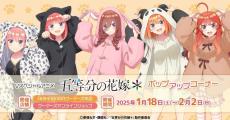 「五等分の花嫁＊」二乃、三玖、四葉たちのアニマルパーカー姿がキュートすぎる♪ ポップアップコーナー開催