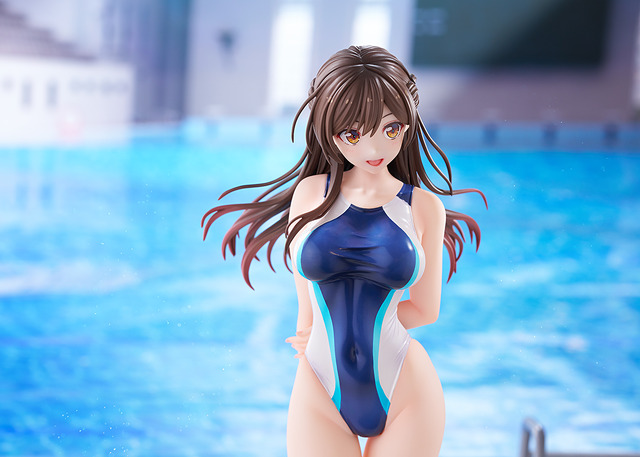 アニメスタイル 女性人物画 水着 美脚＆艶髪がブールサイドで眩しい…！「彼女、お借りします