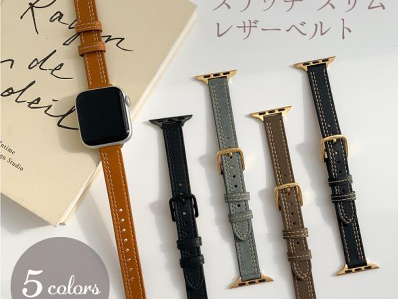 牛革素材で上品デザインのApple Watchベルト、全5色　アイキューラボ