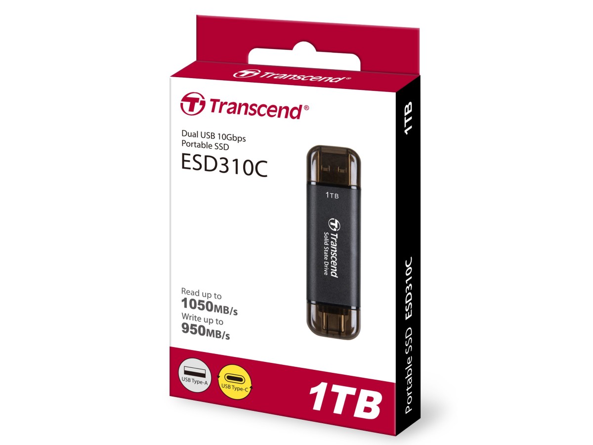 トランセンド、USB Type-A／Type-C両対応の高速ポータブルSSD「ESD310C」シリーズを発売