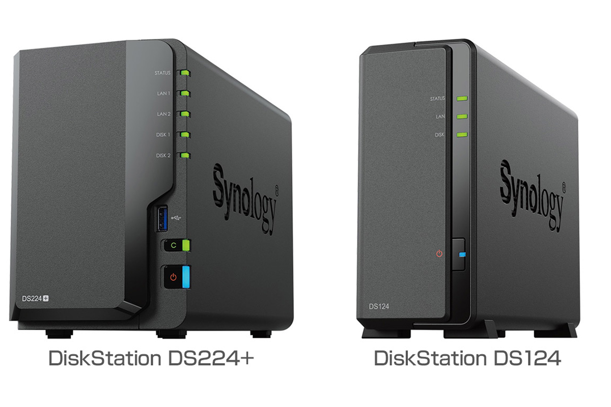 Synology、小型NASキット「DiskStation DS224+／DS124」ネットワークカメラサーバーとして利用可能