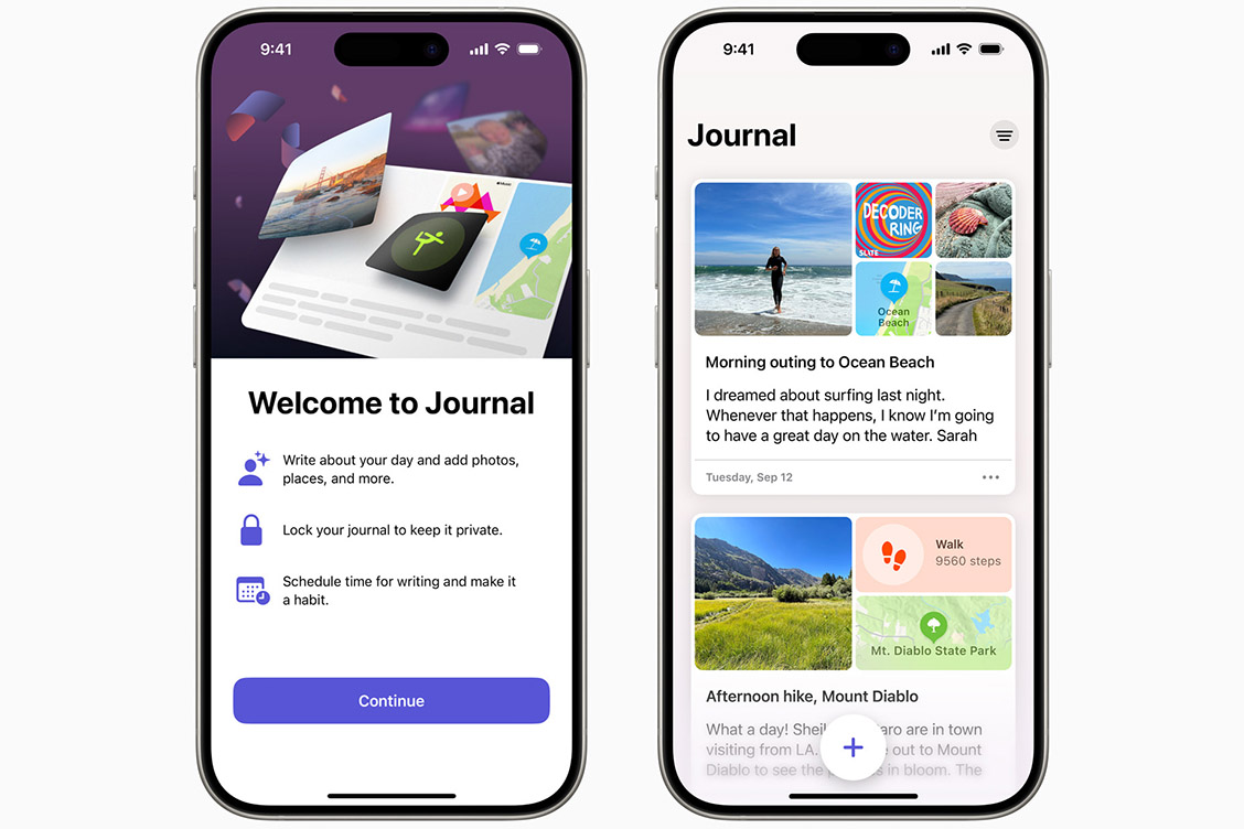 「iOS 17.2」配信開始、新時代の日記アプリ「ジャーナル」追加や空間ビデオ撮影対応