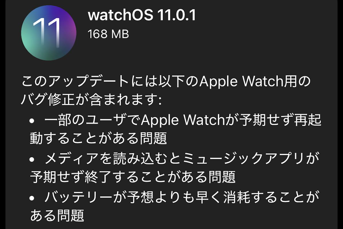 アップル「watchOS 11.0.1」配信　Apple Watch再起動問題が修正