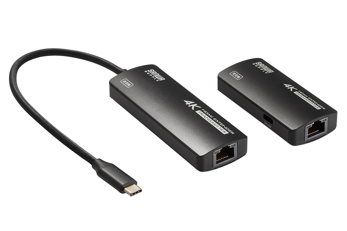 4K/60HzのHDMI信号をLANケーブルで最大70m延長可能 HDMIエクステンダー
