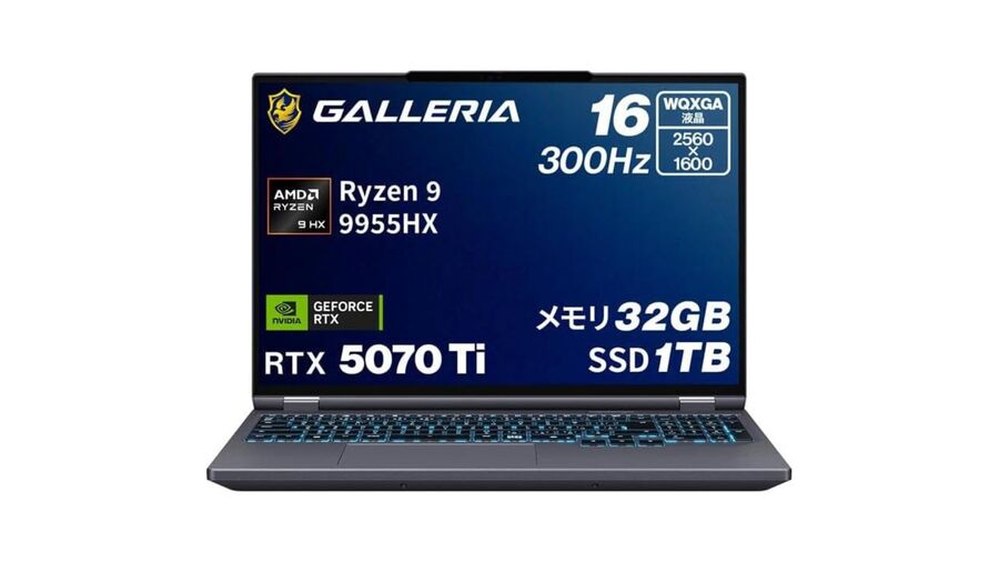 RTX 5070 Ti搭載でガチ性能！ GALLERIAのゲーミングノートは35万円でも