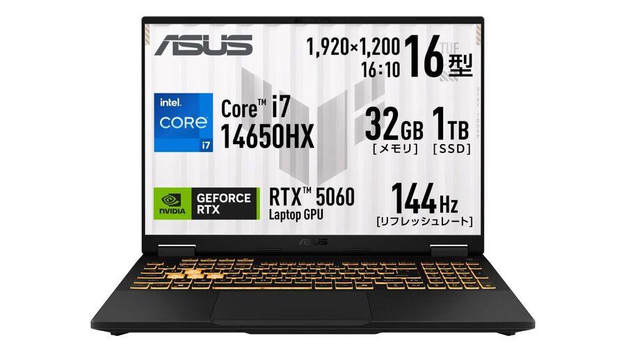 RTX 5060・32GBメモリー・1TB SSD搭載の16型ゲーミングノート、タイム