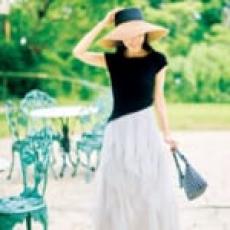サマードレス ワンピース ノースリーブ きれいめ モノトーン ♪ 夏のおでかけは、このワンピで決まり！モノトーンなのに華やげる