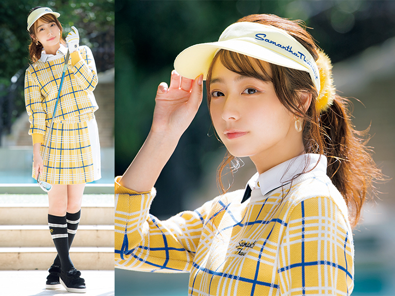 Samanthaゴルフ　ウェア　イエロー　宇垣美里 640a80037e2ab699875e89d93ca64a