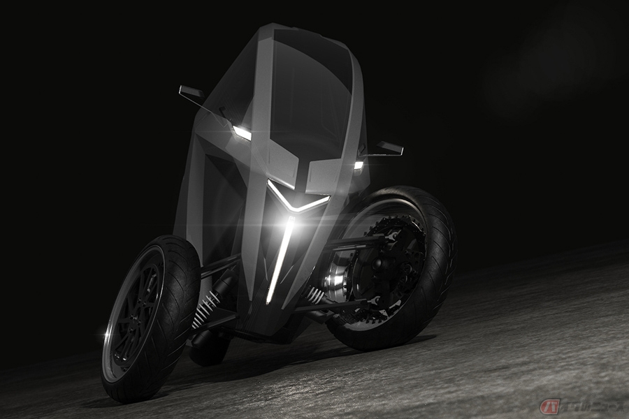2人乗りの電動3輪車「AKO Trike」傾斜する前2輪を備えたEVの最新プロトタイプ公開