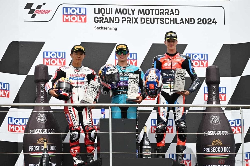 【MotoGP第9戦ドイツGP】表彰台に返り咲きのMoto3古里太陽選手 “悔しい”2位に複雑な表情も