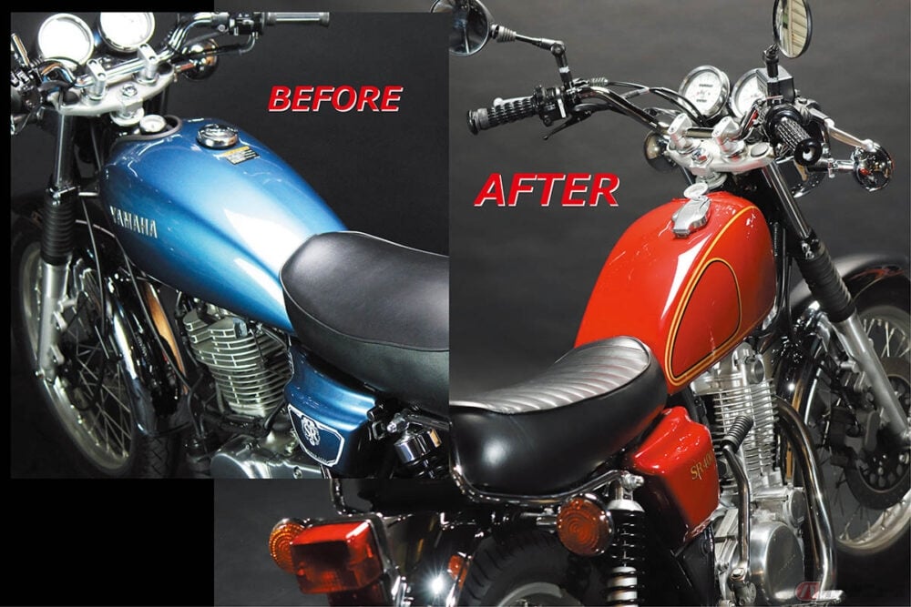 SR400FIモデル対応のガソリンタンク 「トラディショナルナロー
