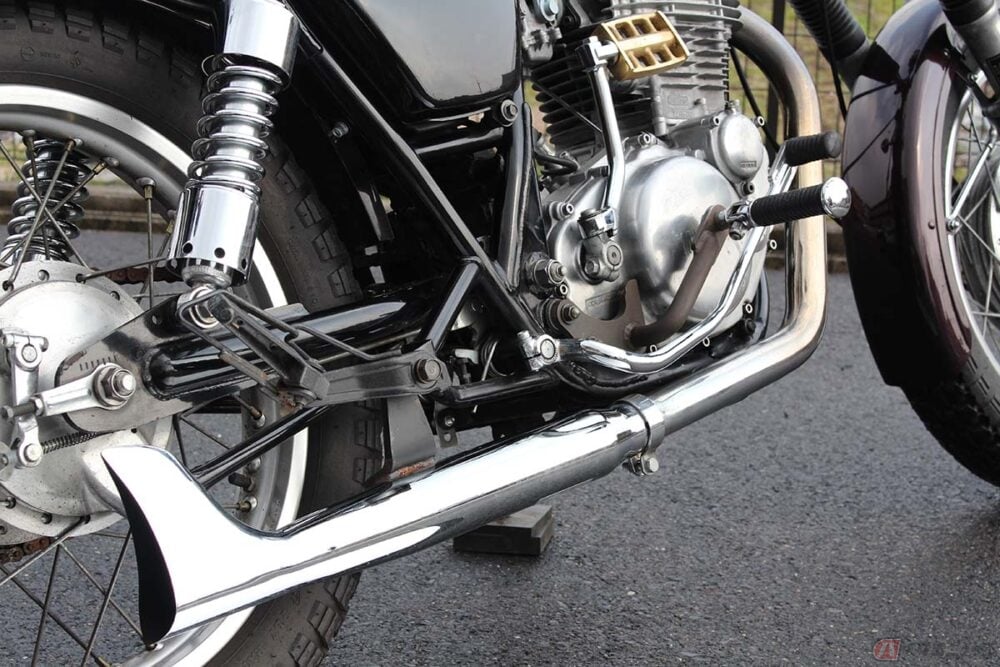 ゴードンフィッシュテールマフラー たしかにこの見た目は「魚の尾っぽ」!! カスタムバイクで人気の