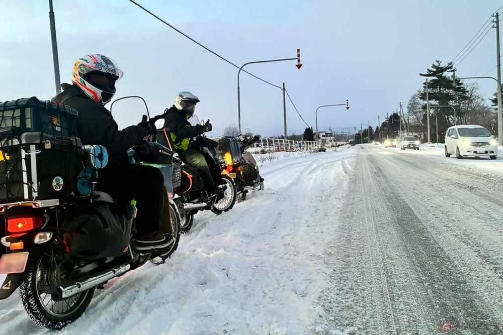 大晦日と元旦は宗谷岬で!? ホンダ「スーパーカブ」極寒の北海道