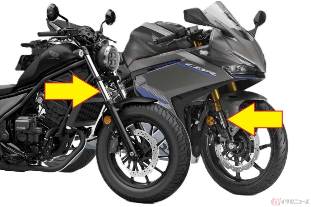 金」とか「黒」とか超・カッコ良い!! バイクのフロントフォークの