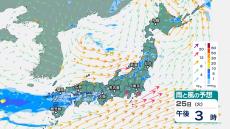 梅雨前線が停滞中　九州や東北で大雨の恐れ　東北は1時間に40ミリの激しい雨か　27日(木)から週末にかけて全国的に大雨に【今後の雨・風のシミュレーション】