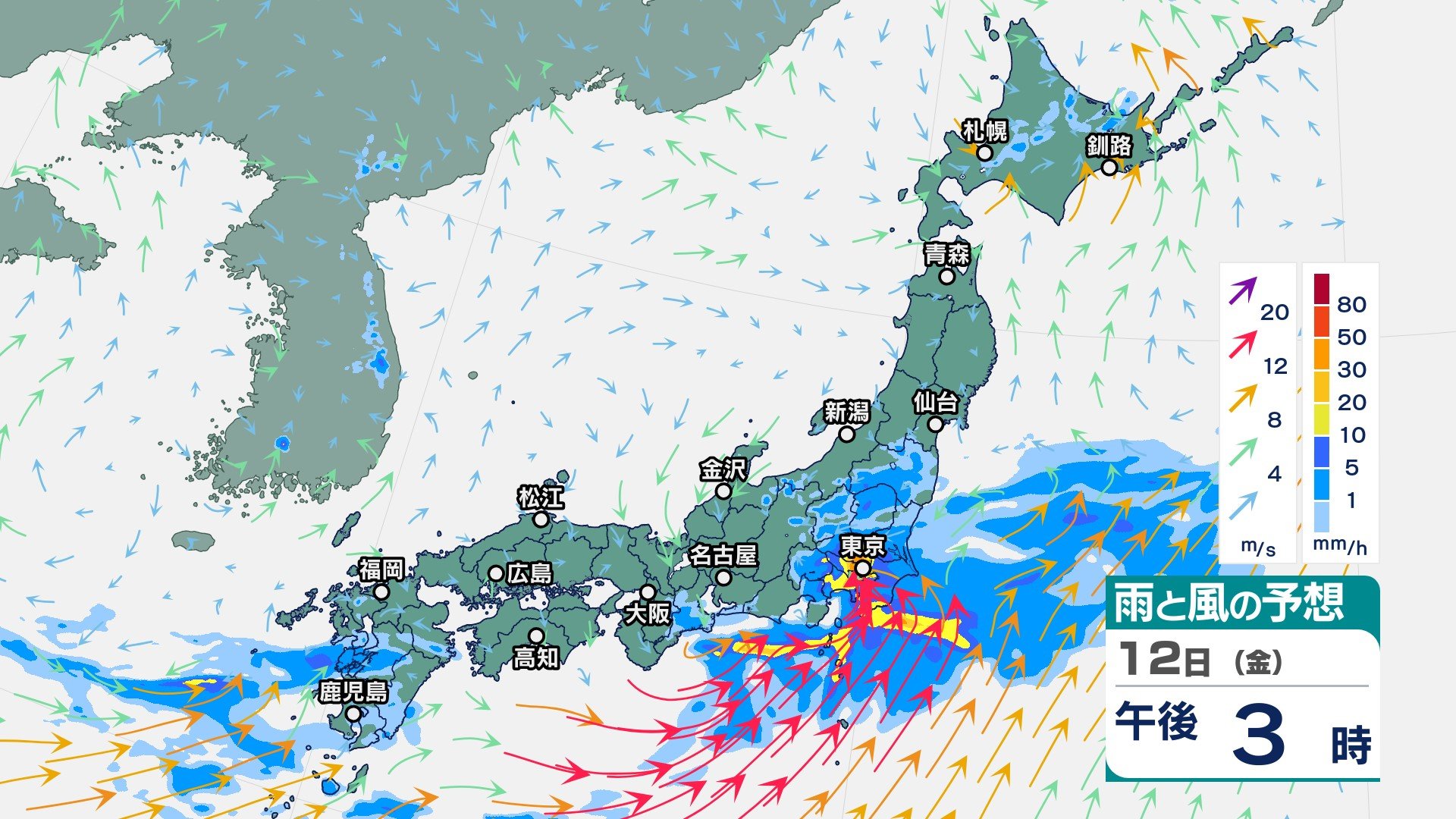 梅雨前線が太平洋側に停滞　九州、四国、近畿、東海、関東甲信の広い範囲で大雨に　3連休も各地で雨に【今後の雨と風のシミュレーション】