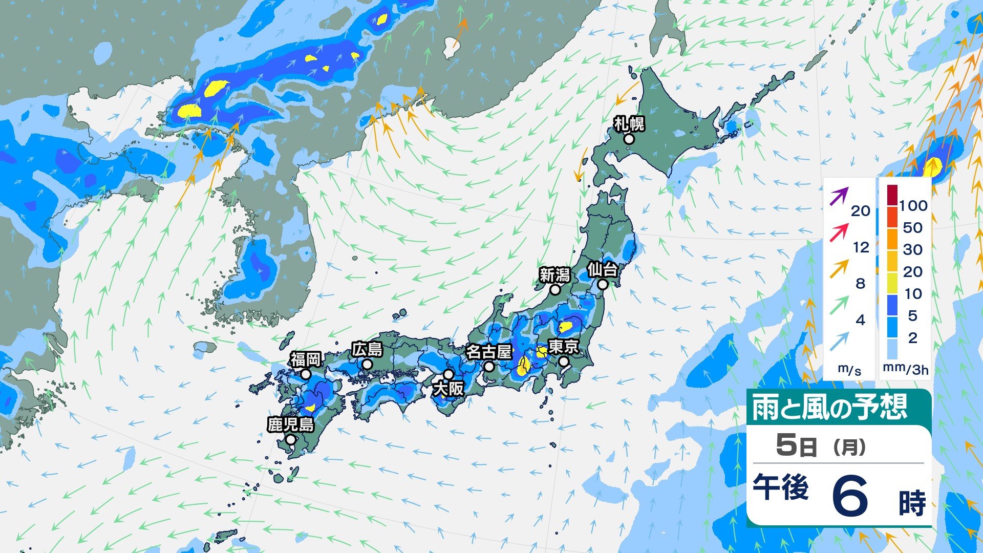 雷を伴い“バケツをひっくり返したような”雨も　関東や北陸、中国などで大雨の恐れ　今週は広い範囲で大気の状態が非常に不安定か【9日(金)までの雨風シミュレーション】