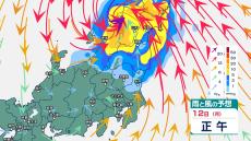 関東甲信では9日夜遅くにかけて“滝のような”雷雨の恐れ　その後は台風5号接近で12日ごろにかけて雨が強まるか【12日午後9時まで・1時間ごとの雨と風のシミュレーション】