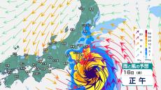 関東甲信に台風7号が接近へ　16日は関東で24時間に300ミリの大雨か　さらに伊豆諸島や関東の海上で最大瞬間風速60メートル予想【15日夜～17日まで・1時間ごとの雨と風のシミュレーション】