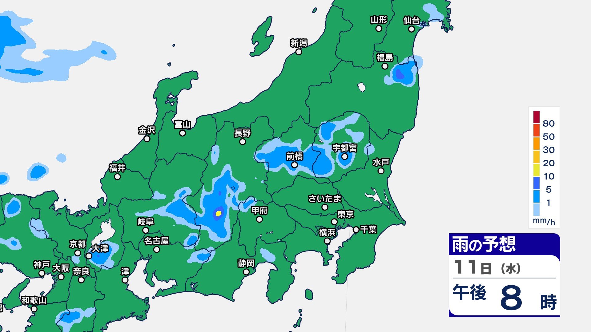 関東甲信では11日夜遅くにかけて“バケツをひっくり返したような”激しい雷雨に　24時間降水量は関東北部で100ミリ予想【13日(金)午前6時までの雨のシミュレーション・11日午後6時更新】