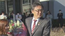 千葉・袖ケ浦市　粕谷智浩市長が再選後に初登庁