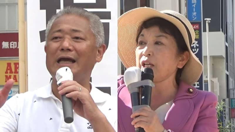 維新の馬場代表と社民の福島党首が県内で熱弁ふるう　　