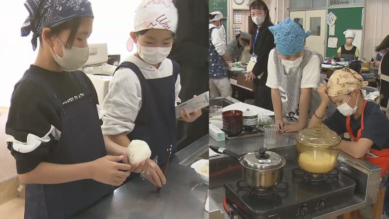 千葉県イチオシの「粒すけ」で食育授業　松戸市の小学生がおにぎり作る