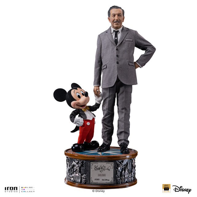 WALT DISNEY STUDIOS ミッキーマウス フィギュア ウォルト・ディズニー＆ミッキーマウスが手をつなぐ！約59cmの1/4