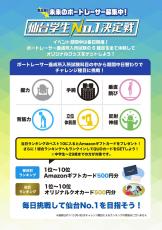 ＪＲ仙台駅でボートレーサー募集ＰＲブース
「仙台学生Ｎｏ．１決定戦」を開催！