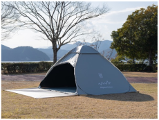 設営1分。撤収1分。※1「100%完全遮光ヘキサ型キャンプシェード