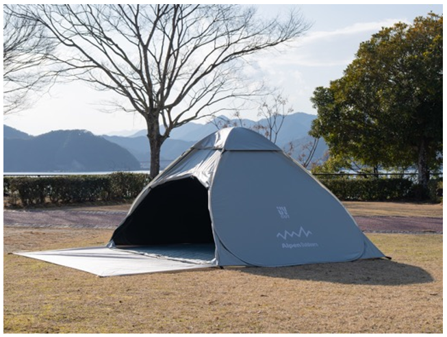 設営1分。撤収1分。※1「100%完全遮光ヘキサ型キャンプシェード