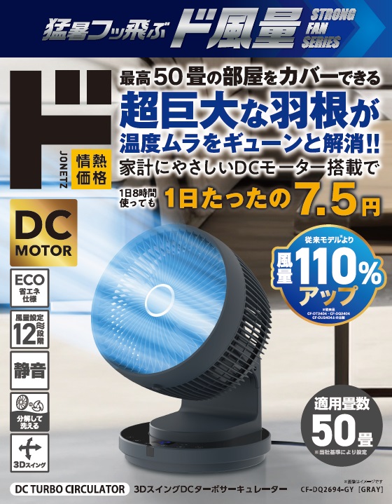 累計売上約13億円の『ド風量』から驚風ハンディファン登場！ドローン 