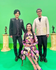 アンミカ、稲垣吾郎＆小木博明と家族写真風な３ショット