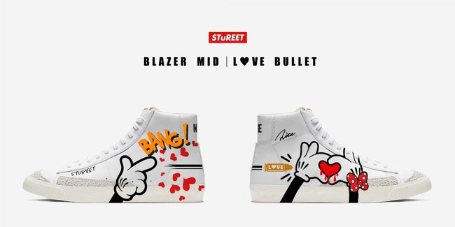 カップルでおそろいコーデ! スチュリートから新作カスタム「BLAZER MID LOVE BULLET」が登場