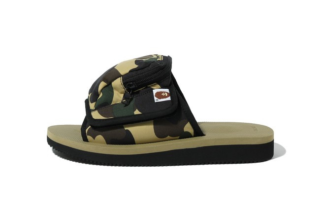 スイコックとA BATHING APE®のコラボサンダルが登場! ベイプのシグネチャーである1ST CAMOでクラシックな仕上がりに