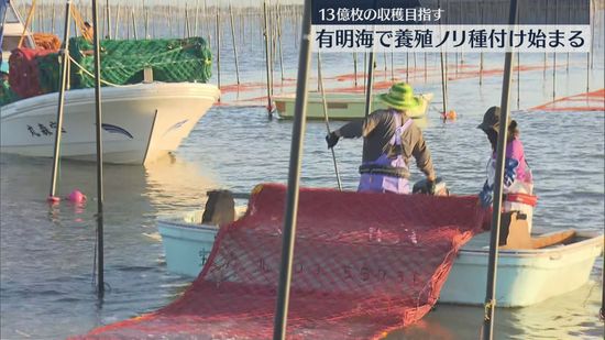 有明海で養殖ノリの種付け始まる　1000隻の船が漁港を出発　13億枚の収穫を目指す　福岡