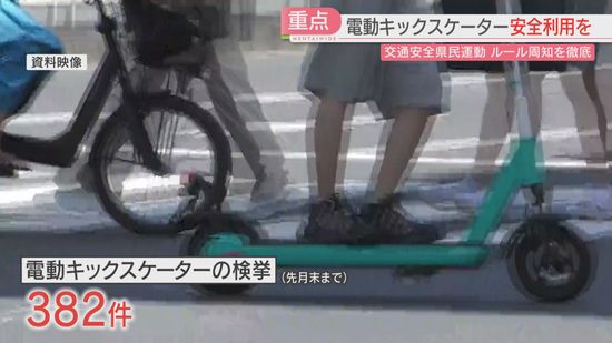 電動キックスケーターの検挙はことし382件「通行区分違反」が最多「基本は車道」時速6キロモードなら自転車が走れる歩道はOK　福岡