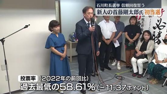 『信頼回復を一刻も早くできるように…』石川町長選挙　新人の首藤剛太郎さんが初当選・福島県