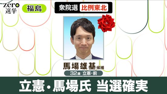 【衆院選】比例東北 立憲・馬場氏が当選確実