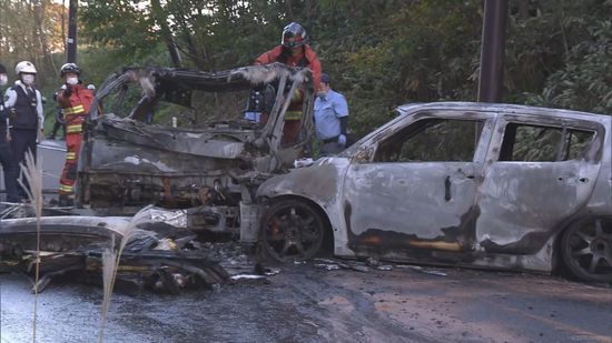 磐梯町で車2台が衝突・炎上した事故の続報　3人が重軽傷