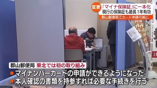 12月2日で健康保険証の新規発行終了「マイナ保険証」へ　東北初！郡山郵便局ではマイナンバーカード申請可能に　福島県