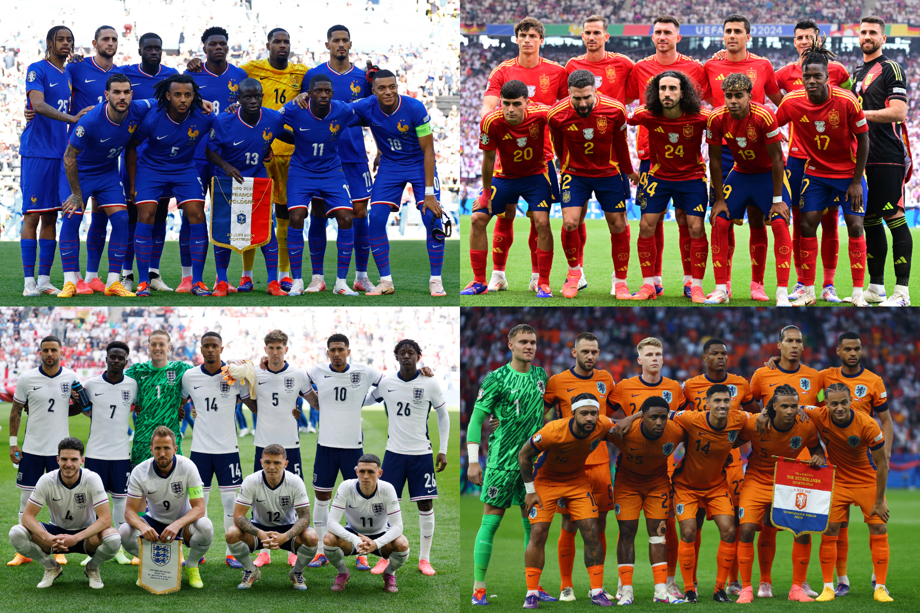優勝経験国＆前回準優勝国が集結　EURO4強はスペイン×フランス、オランダ×イングランドに決定